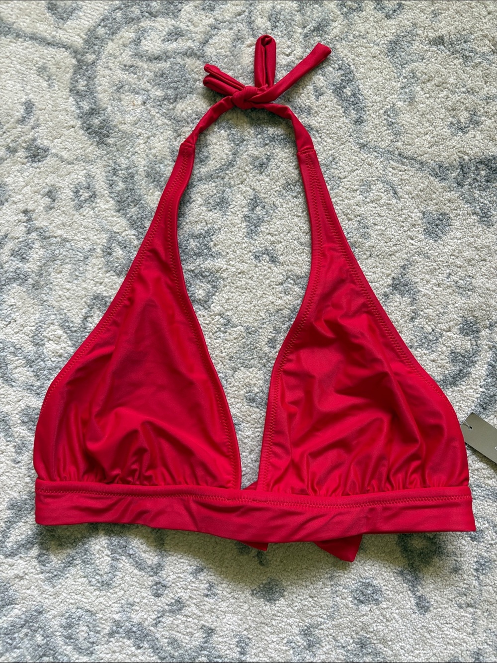 NWT J. Crew Red Halter Triangle Bikini Top